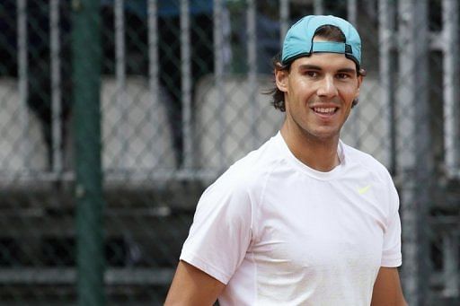 Rafael Nadal, pictured during a training session in Paris, on May 25, 2013