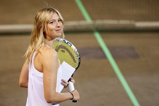 Maria Sharapova, pictured before an exhibition match in Malakoff, a suburb of Paris, on May 23, 2013