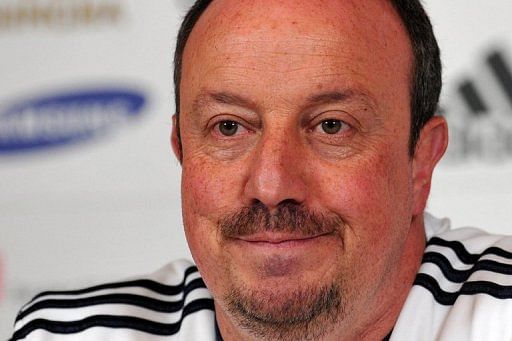 Rafael Benitez speaks during a press conference at Chelsea&#039;s training ground in south London, on May 17, 2013