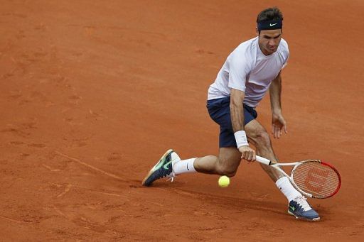 Switzerland&#039;s Roger Federer during his French Open match against Spain&#039;s Pablo Carreno-Busta on May 26, 2013