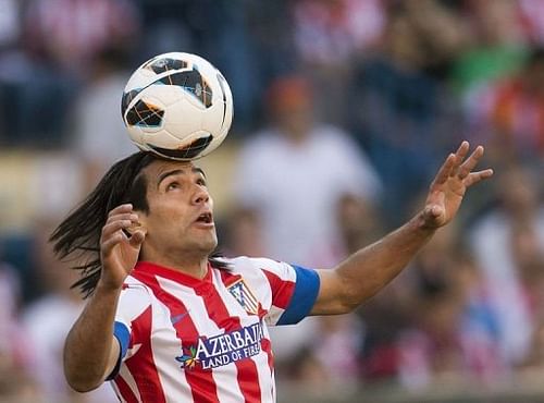 Atletico Madrid's Colombian forward Radamel Falcao at the Vicente Calderon stadium in Madrid on May 12, 2013