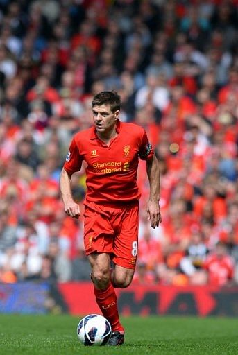 Liverpool midfielder Steven Gerrard is pictured during a Premier League match on May 5, 2013