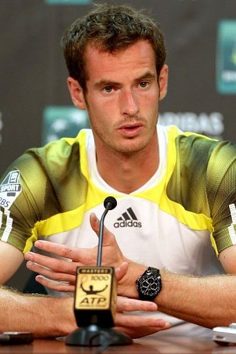 Andy Murray speaks at a press conference on March 7, 2013 in Indian Wells, California