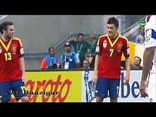 Video: David Villa gets angry with Mata during Tahiti game