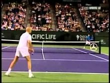 Video: Agassi asks Federer to have an hair cut