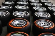 Pirelli tyres are laid out in the paddock during practice for the Bahrain Formula One Grand Prix at the Bahrain International Circuit on April 19, 2013 in Sakhir, Bahrain. (Getty Images)