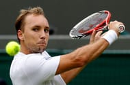 Darcis, about to play his ferocious single-handed backhand