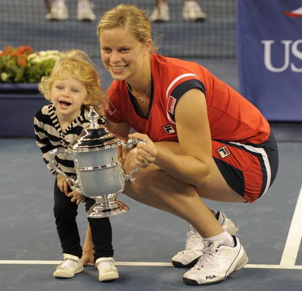 Kim Clijsters from Belgium and her daugh