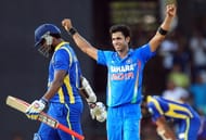 Indian cricketer Manoj Tiwary (C) celebr