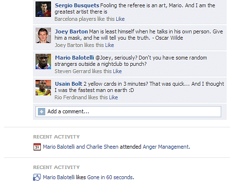 Fake FB Wall: Mario Balotelli vents his frustration on Facebook