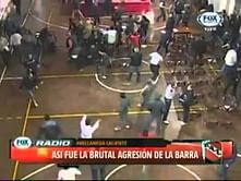 VIDEO: Fans throw chairs on club president during public address