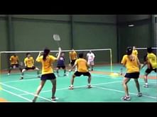 Video: 14 players playing badminton