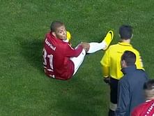 Video: Brazilian footballer injures himself celebrating his first career goal