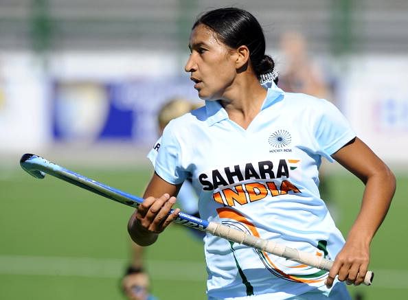 India&#039;s Rani Rampal plays against New Ze