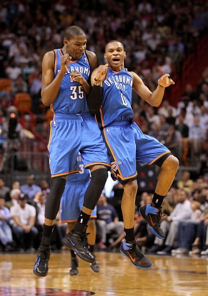 OKC missed Westbrook after he went down injured in the 2013 NBA Playoffs. (Getty Images)