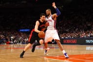 Bargnani will team up with Tyson Chandler #6 and Amar'e Stoudemire (not pictured) if he remains in NYC. (Getty Images)