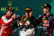 The Big Three: Midfield teams can't afford the likes of Kimi Raikkonen (C) of Lotus, Fernando Alonso (L) of Ferrari and Sebastian Vettel (R) of Red Bull. (Getty Images)