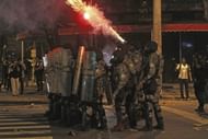 Brazilian police scatter a protest in front of Maracana stadium during the game of the Confederation Cup between Mexico and Italy on June 30, 2013 in Rio de Janeiro, Brazil. (Photo by Alexandro Auler/LatinContent/Getty Images)razilian police scatter a protest in front of Maracana stadium during the game of the Confederation Cup between Mexico and Italy on June 30, 2013 in Rio de Janeiro, Brazil. (Getty Images)