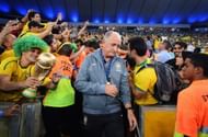 Luiz Felipe Scolari head coach of Brazil is congratulated by fans after the FIFA Confederations Cup Brazil 2013 Final match between Brazil and Spain at Maracana on June 30, 2013 in Rio de Janeiro, Brazil. (Getty Images)