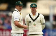 Michael Clarke and Shane Watson of Australia look on during day two of the Tour Match between Worcestershire and Australia at New Road at New Road on July 3, 2013 in Worcester, England. (Getty Images)
