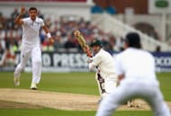 Ed Cowan of Australia is caught off the bowling of Steven Finn of England during day one of the 1st Investec Ashes Test match between England and Australia at Trent Bridge Cricket Ground on July 10, 2013 in Nottingham, England. (Getty Images)
