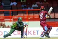 West Indies batsman Johnson Charles (R) stumped by Pakistan wicket-keeper Umar Akmal (L) in the 2nd ODI. (Getty Images)