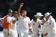 Ryan Harris of Australia celebrates after taking his fifth wicket, James Anderson of England during day two of the 2nd Ashes Test at Lord's Cricket Ground on July 19, 2013 in London, England. (Getty Images)