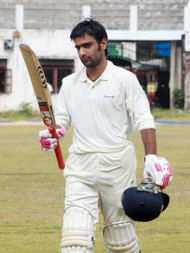 Adil after scoring a century in a local match