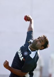 India cricketer Amit Mishra bowls during