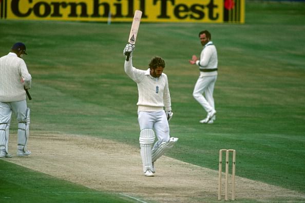 Ian Botham reaches 100, England v Australia, 3rd Test, Headingley, July 1981.  