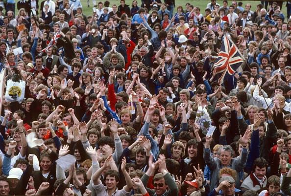 LEEDS - JULY 21: The Headingley crowd at the end of the match, 3rd Test England v Australia at Headingley 1981