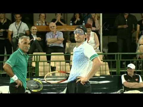 Video: Players mess around with John McEnroe's bag
