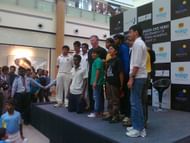 Steve Waugh interacting with young cricketers