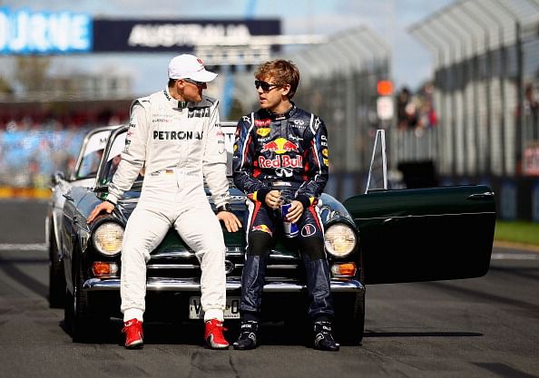 Michael Schumacher with Sebastian Vettel