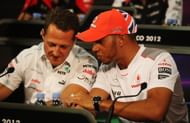 Michael Schumacher with Lewis Hamilton