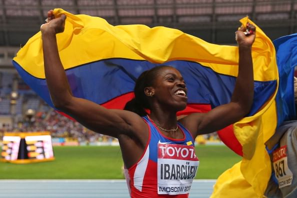 Colombia celebrates Caterine Ibarguen's historic gold at World Championships