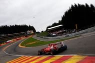 Fernando Alonso drives up at Eou Rouge
