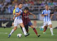 Cesc Fabregas started in the false 9 role, in the absence of Lionel Messi