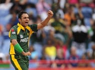 Pakistani bowler Abdur Rehman celebrates