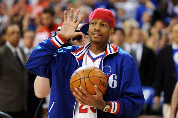  Former Philadelphia 76ers player Allen Iverson in 2012 NBA Playoffs at the Wells Fargo Center on May 23, 2012 in Philadelphia, Pennsylvania. (Getty Images)