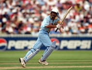 1999 Cricket World Cup. Edgbaston. 29-30th May, 1999. India beat England by 63 runs. India's Mohammed Azharuddin batting.