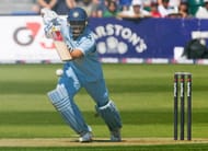 Indian cricketer Sourav Ganguly plays a