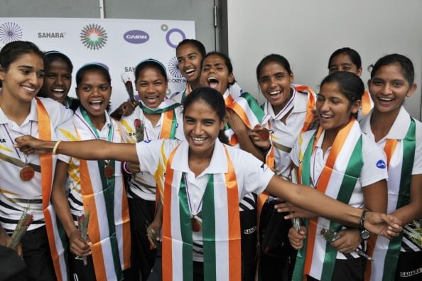 Sports minister awards junior hockey girls with Rs.50,000 each