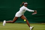 Sloane Stephens during her victorious clash against Jamie Hampton at Wimbledon this year