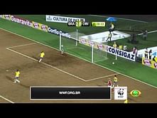 Video: Effects of deforestation shown on a football field in Brazil