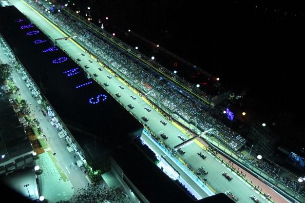 The starting grid of the Formula One Singapore Grand Prix