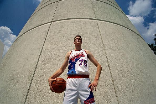 #3, at Sportskeeda&acirc;s list of top 10 tallest basketball player in NBA is Shawn Bradley.