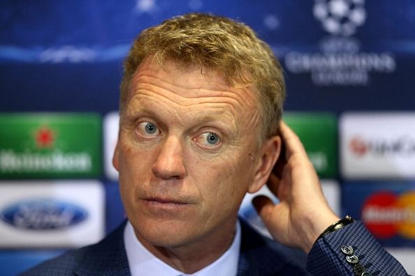 Manchester United manager David Moyes answers questions from the media during a press conference ahead of their UEFA Champions League match against Bayer Leverkusen at Old Trafford on September 16, 2013 in Manchester, England.  (Getty Images)