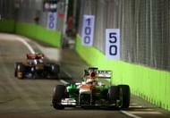 Paul Di Resta had a decent race before he crashed his Force India into the barriers