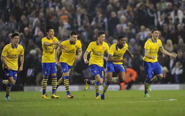 Arsenal players' reaction on Twitter after Capital One Cup heroics